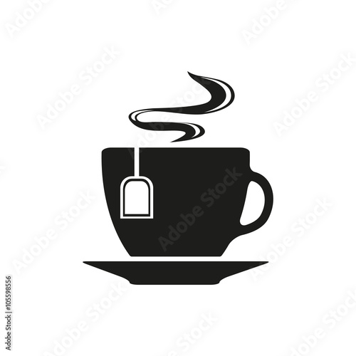 Cup with tea bag symbol icon vector illustration