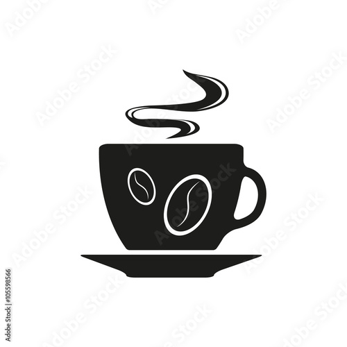 Single black coffee cup or mug icon