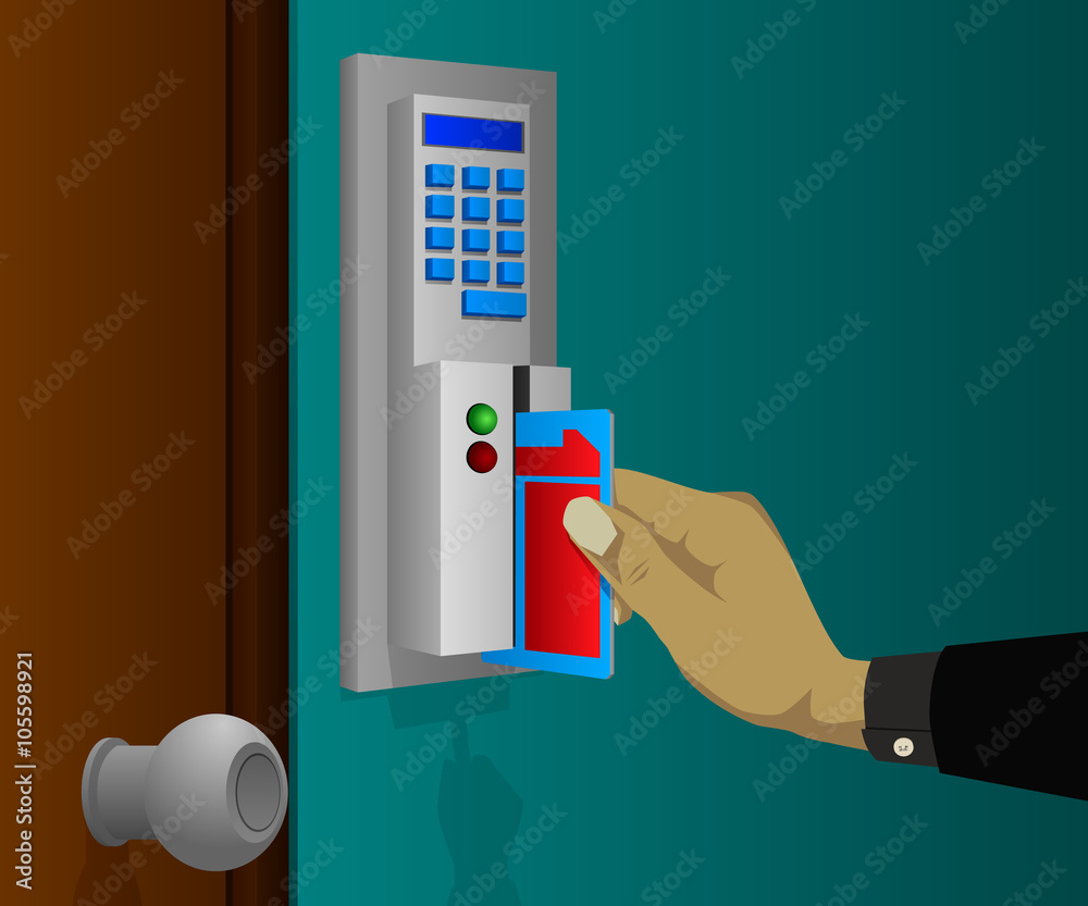 Naklejka premium Cards for electronic door lock
