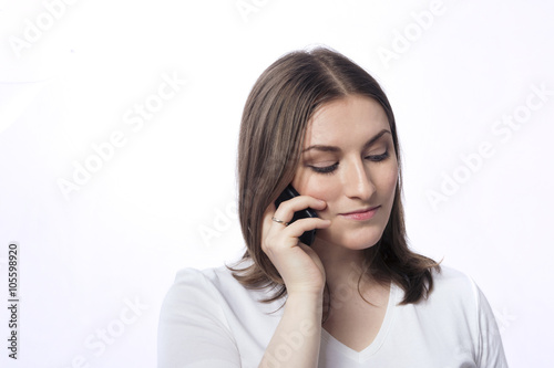 young woman talk to mobile phone