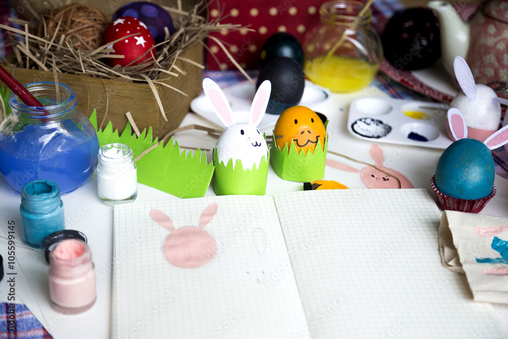 Obraz premium Coloring Easter Eggs for easter day concept