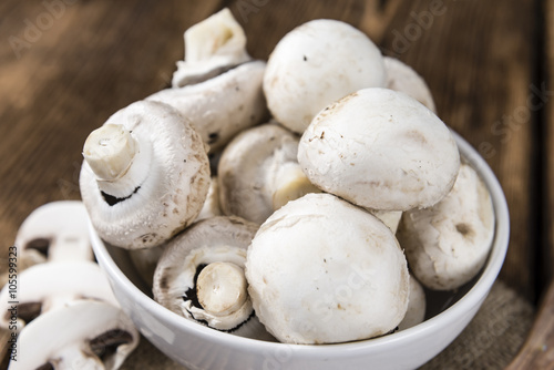 Portion of white Mushrooms