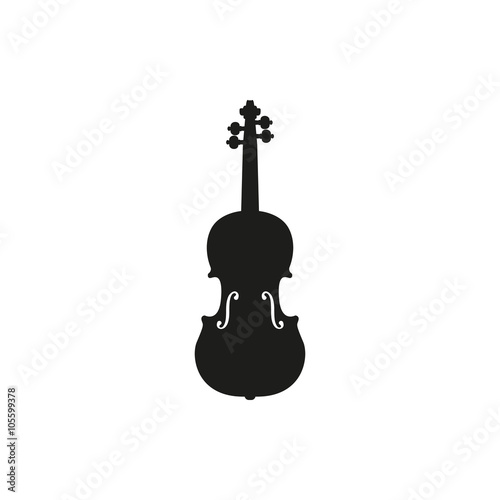 Vector illustration of acoustic violin or fiddle on white background photo