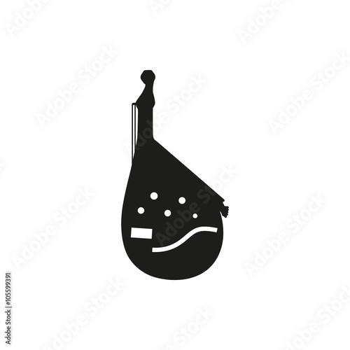 Vector illustration of Ukrainian bandura music instrument on white background