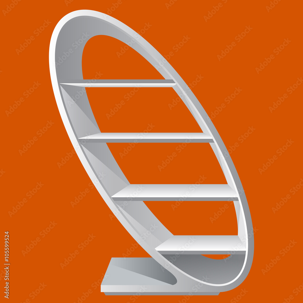 Round style cretive blank empty display shelf with racks. Round style cretive blank empty display shelf with racks.