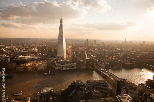 View from above London at sunset. photo