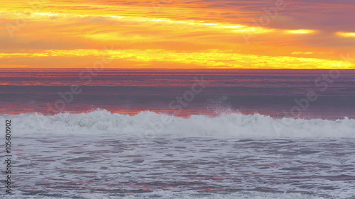 Orange Sunset Pacific Ocean Southern California 4k