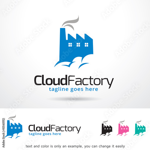 Cloud Factory Logo Template Design Vector 