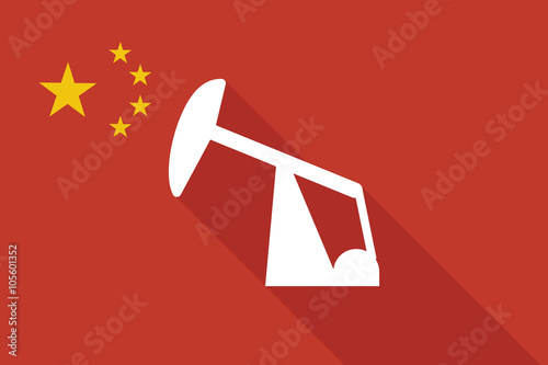 China long shadow flag with a horsehead pump