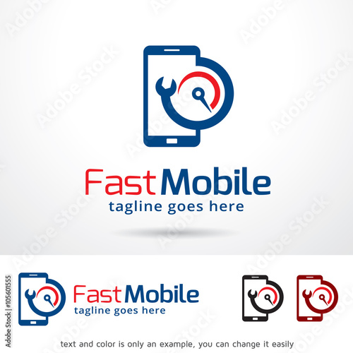 Fast Mobile Logo Template Design Vector 