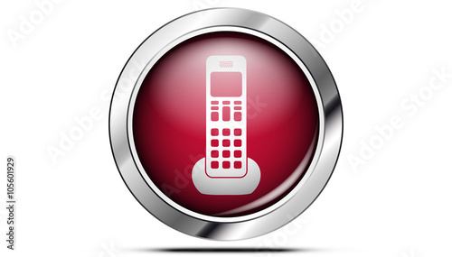 Picto téléphone fixe rouge