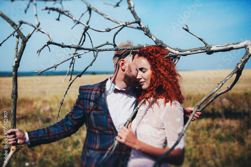 Moment of the tenderness in the wedding day