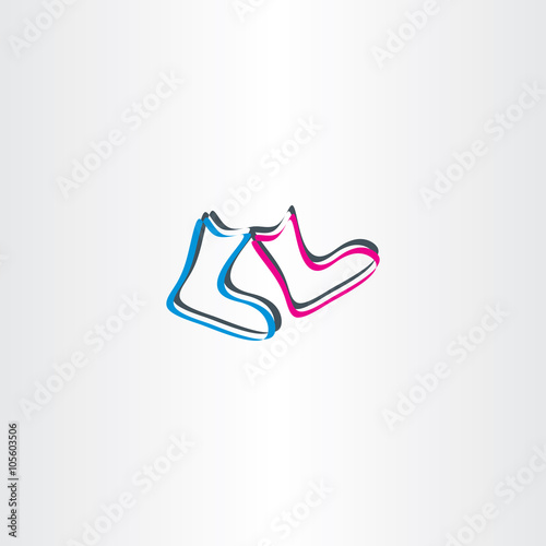 boots walking logo vector icon design