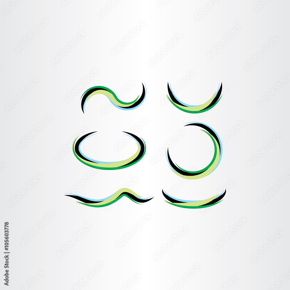 Obraz premium green vector abstract wave design elements set collection