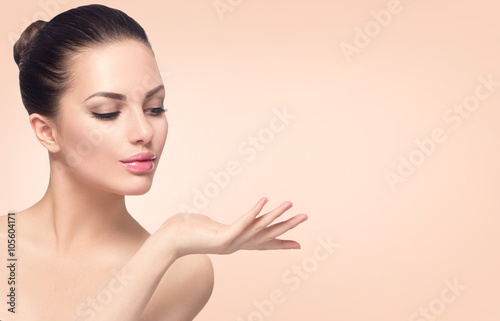Beauty spa woman with perfect skin photo