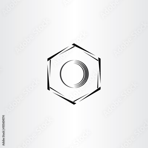mechanics hex nut vector icon stylized logo