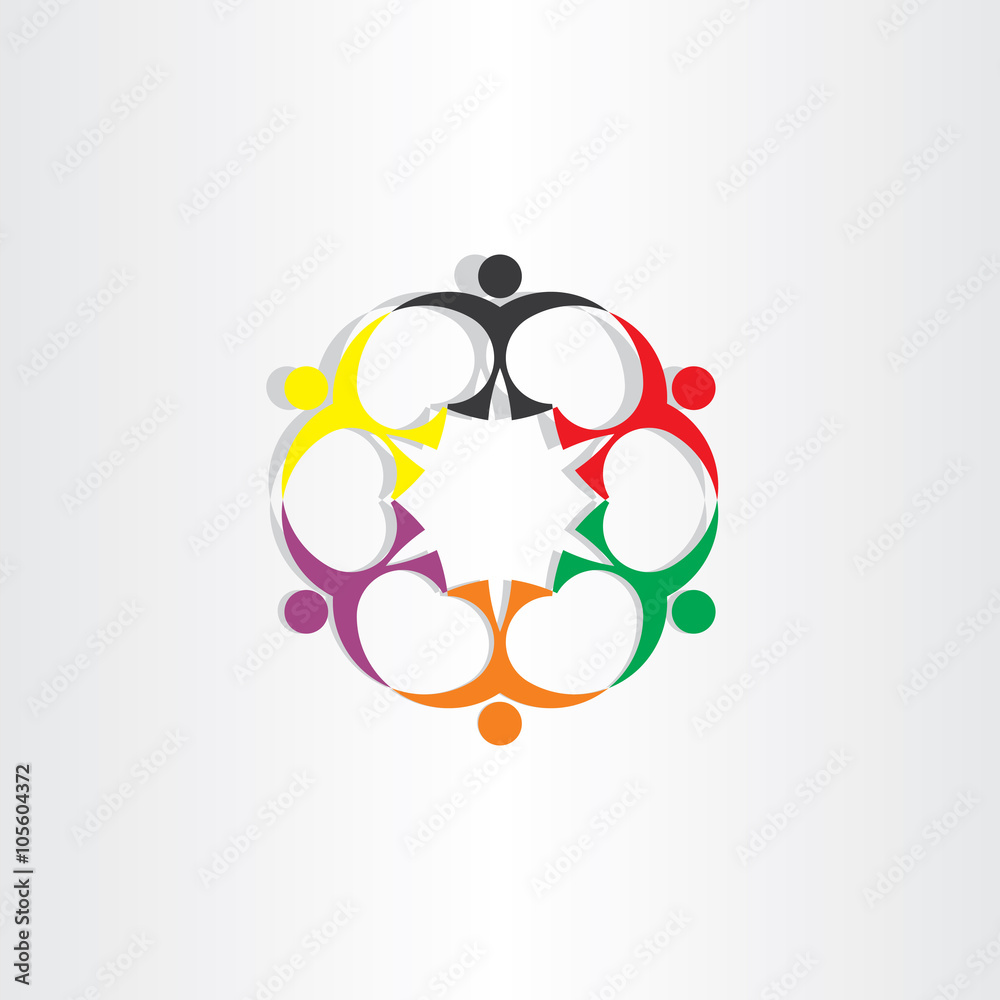 Obraz premium people teamwork team concept icon sign vector