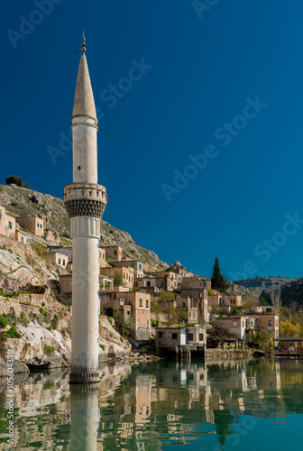 Sunken village Halfeti in Gaziantep Turkey photo