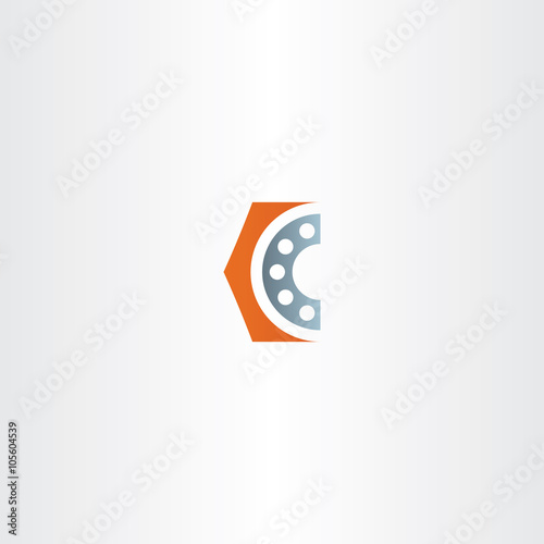 roller bearing letter c logo icon vector