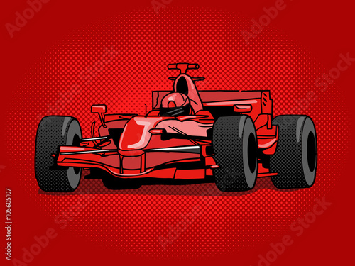Sport race car pop art style vector © Oleksandr Pokusai