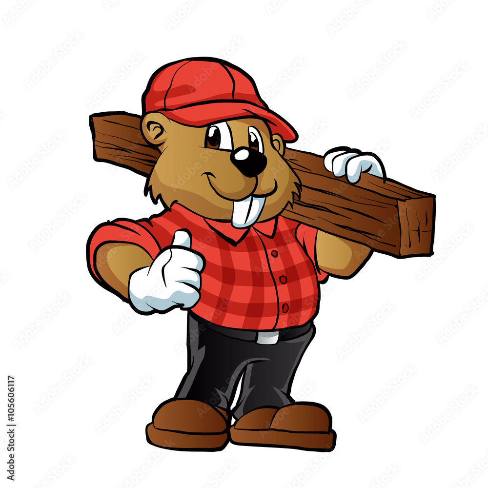 custom made wallpaper toronto digitalBeaver holding a plank of wood