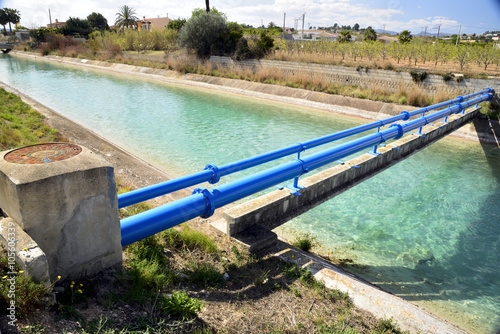 Pipes above the water channel