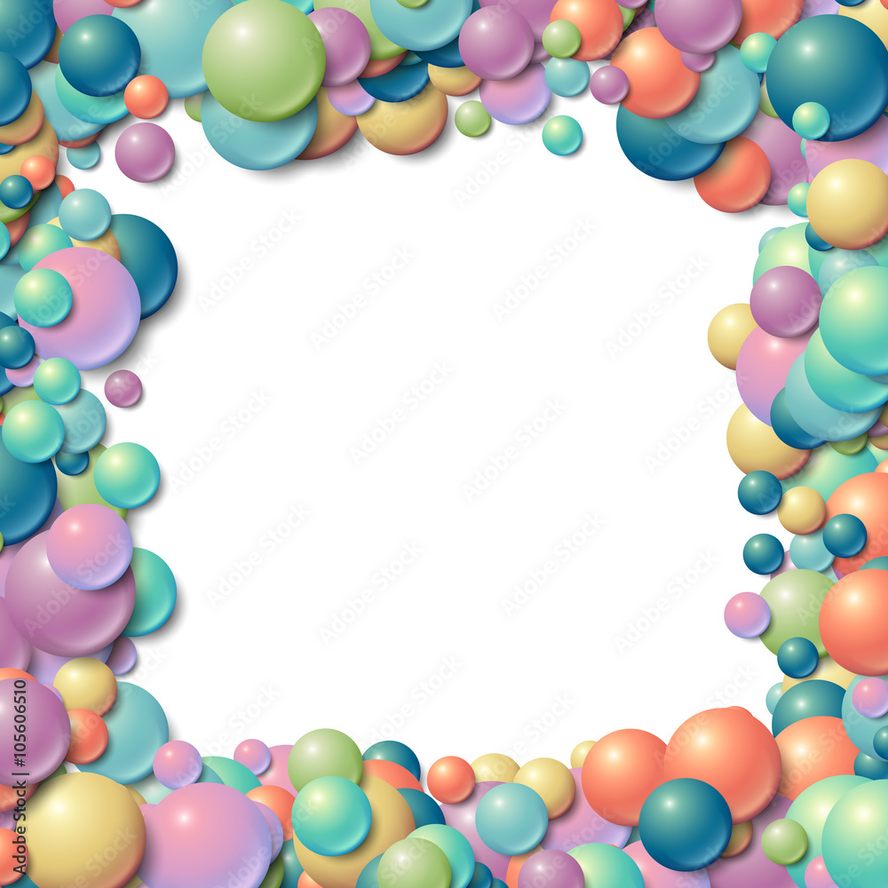 Background frame with scatterd messy glowing rubber balls Background frame with scatterd messy glowing rubber balls