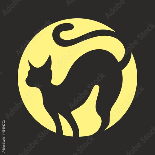 Black cat with moon.