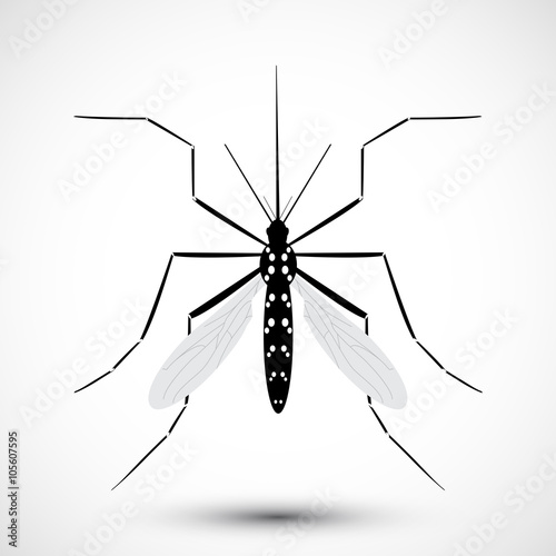 Aedes AegyptiMosquito icon isolated on background. Ideal for webdesign, educational, informational, or related health advisory projects. Editable vector.