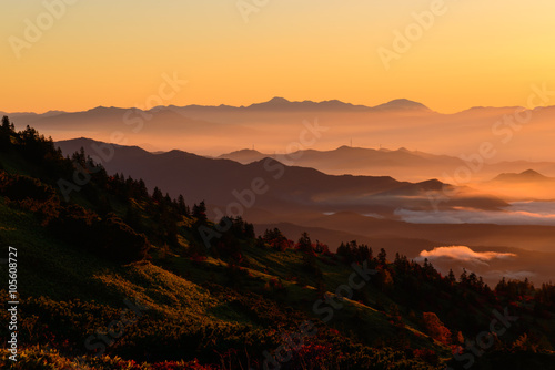 Shibu pass at dawn in Gunma and Nagano  Japan