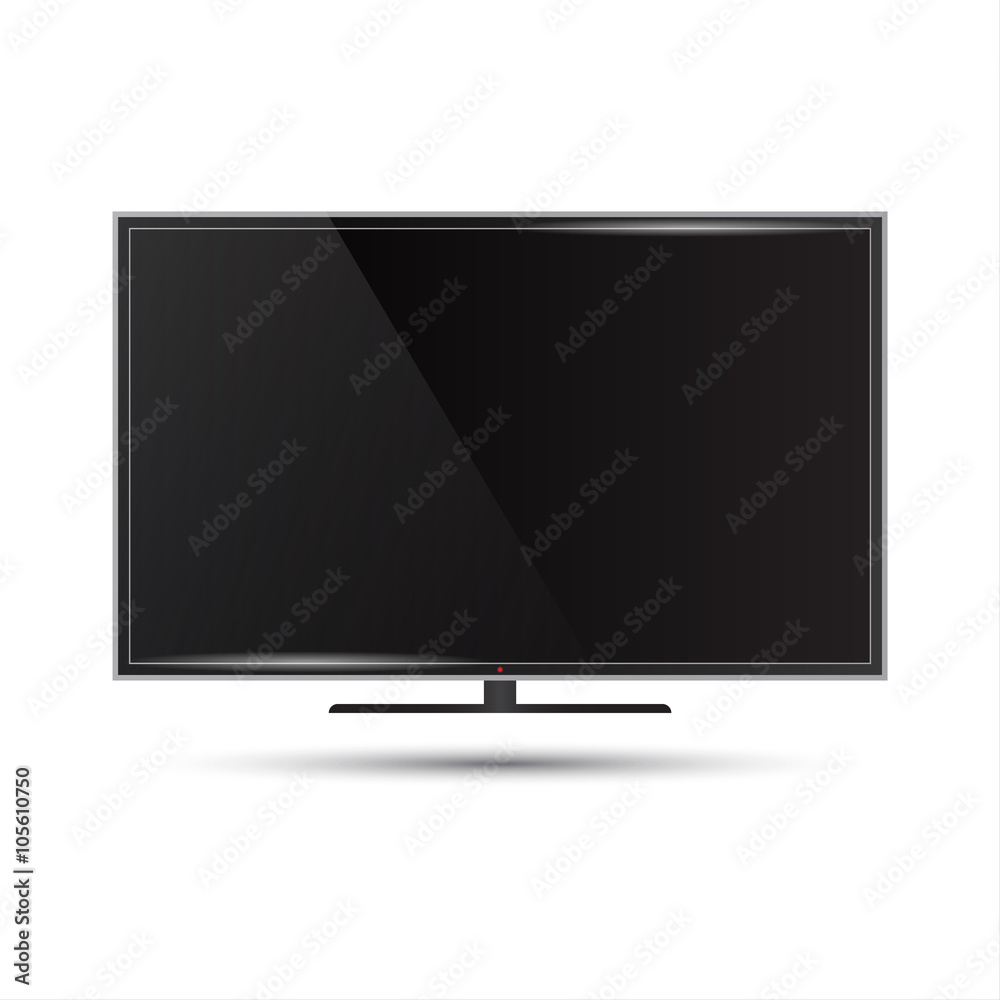 Vector illustration of a modern flat screen television