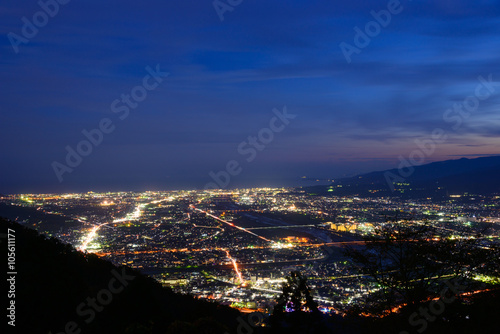 Landscape of Odawara city at dusk in Kanagawa, Japan