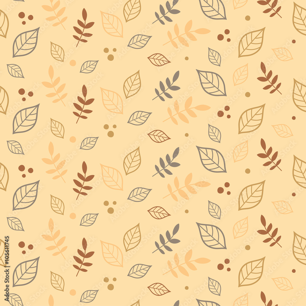 Seamless vector background with decorative branche and leaves. Print. Cloth design, wallpaper. Seamless vector background with decorative branche and leaves. Print. Cloth design, wallpaper.
