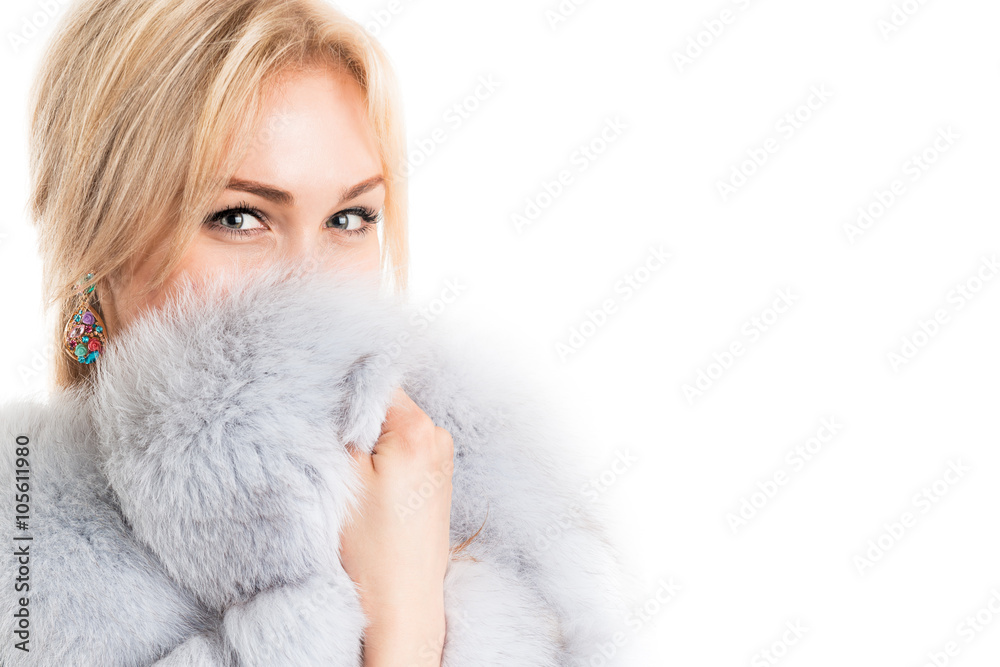 Portrait of a beautiful woman who loves fur Portrait of a beautiful woman who loves fur