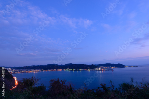 Night scene of Zushi and Hayama in Kanagawa, Japan photo