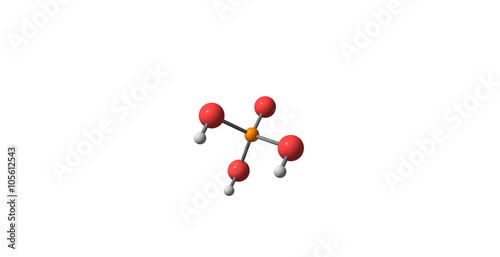 Phosphoric acid molecular structure isolated on white
