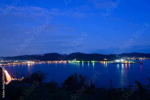 Night scene of Zushi and Hayama in Kanagawa, Japan photo