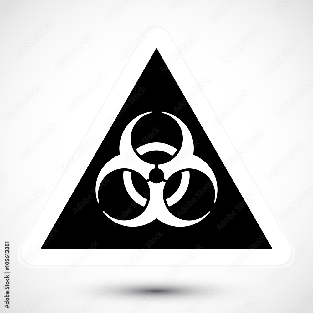 Educational Biohazard Warning Symbol on background. Isolated vector