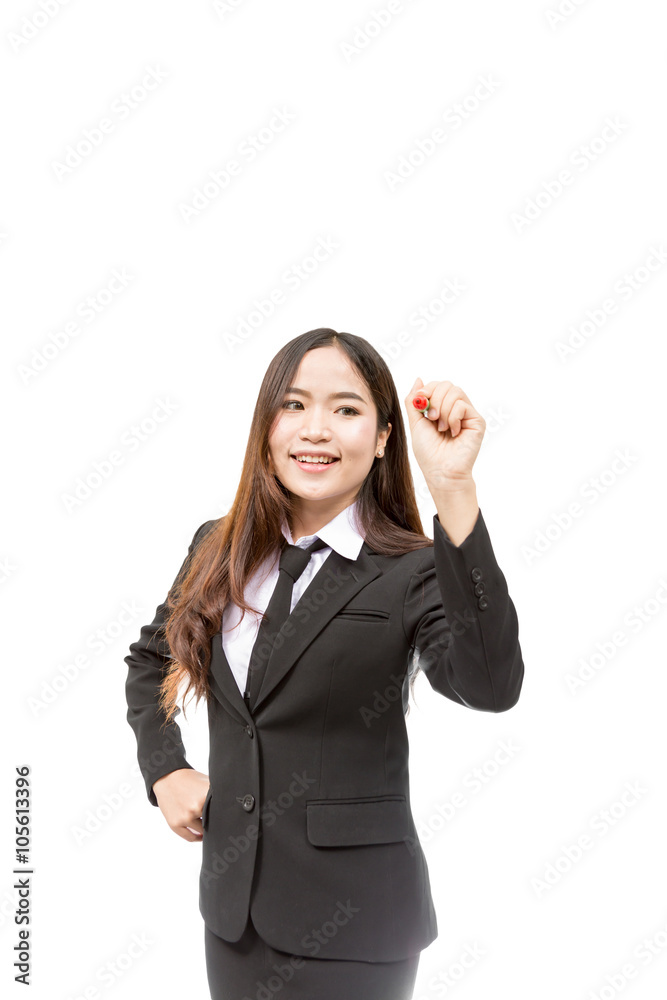 Young asian business woman, isolated on white Young asian business woman, isolated on white