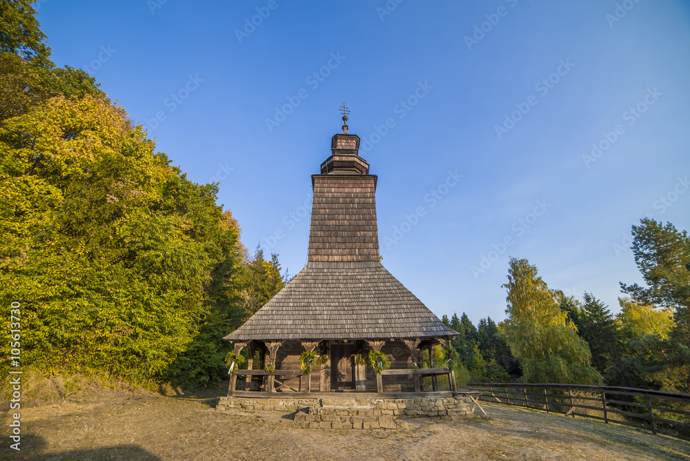 old traditional wooden church from Zakarpattia region