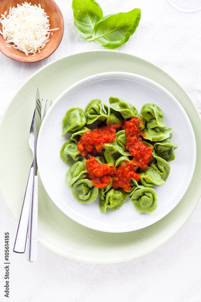 classic homemade Italian ravioli with spinach and ricotta, sprin classic homemade Italian ravioli with spinach and ricotta, sprin