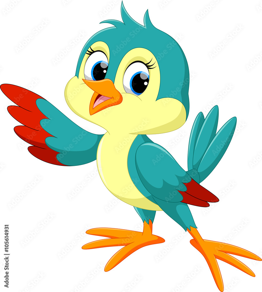 Naklejka premium Cute bird cartoon