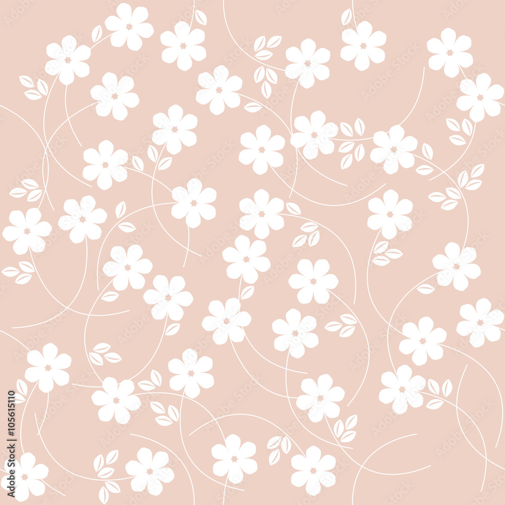 Cute seamless pattern with stylish flowers