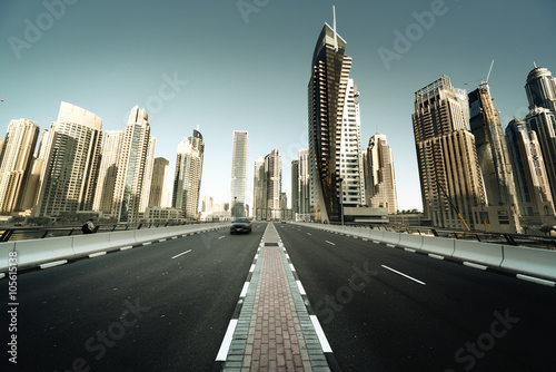 Photography road in Dubai, United Arab Emirates