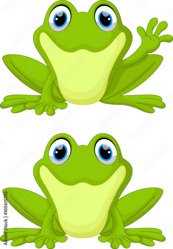 Naklejka premium Kreskówka ładny żaba