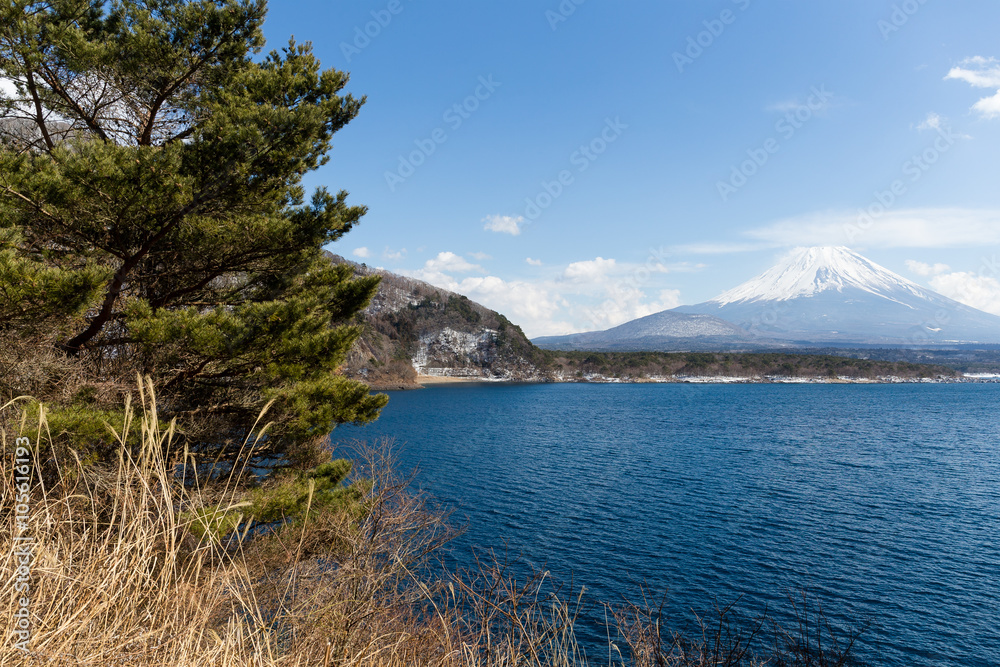 Fujisan and lake motosu