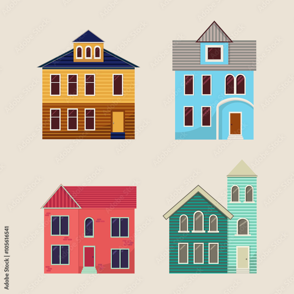 Colourful home icon collection Colourful home icon collection