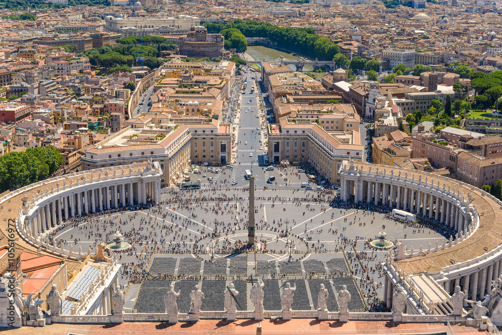 Saint Peter Square in Vatican, Rome, Italy