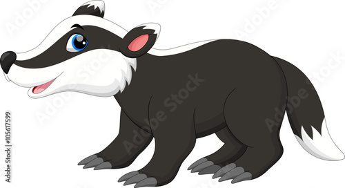 Cuadro en lienzo Cute badger cartoon