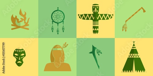 Indians flat design